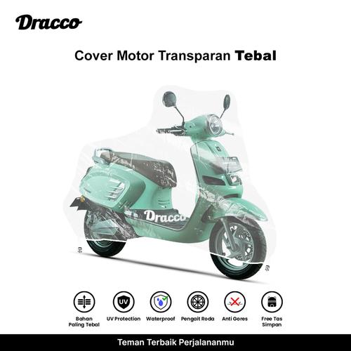 [EZO.4400113] DRACCO cover motor listrik UNITED waterproof tebal transparan bening premium sarung motor UNITED