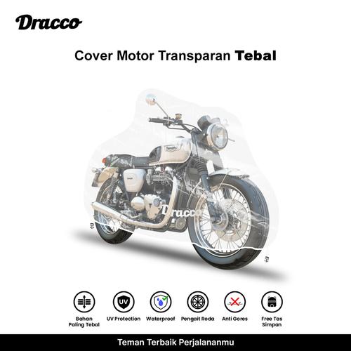 [EZO.4400114] DRACCO cover motor TRIUMPH waterproof tebal transparan bening premium sarung motor TRIUMPH