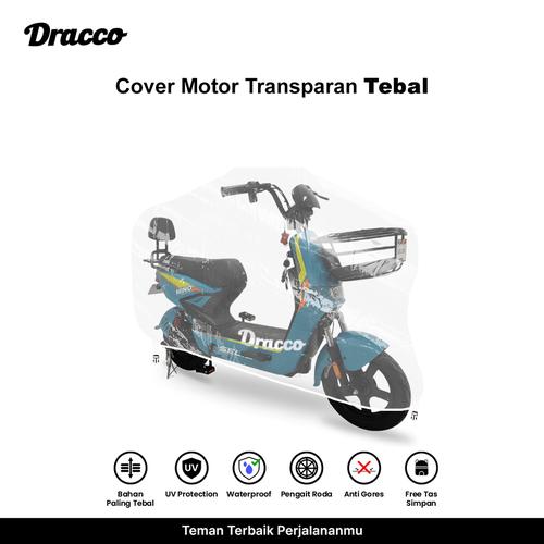 [EZO.4400117] DRACCO cover motor listrik SELIS waterproof tebal transparan bening premium sarung motor SELIS