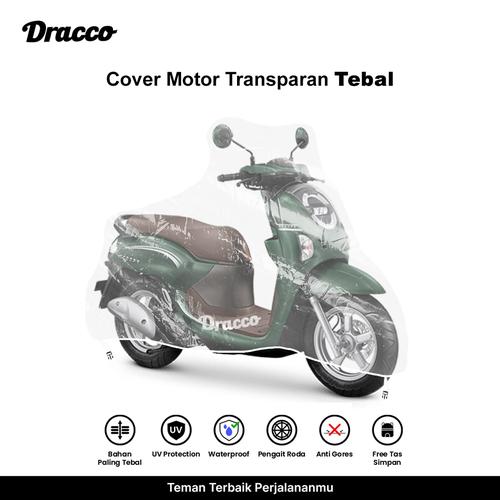 [EZO.4400118] DRACCO cover motor HONDA SCOOPY waterproof tebal transparan bening premium sarung motor SCOOPY