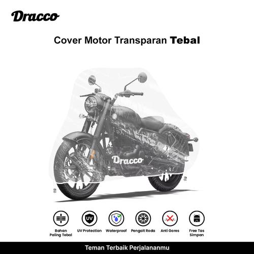 [EZO.4400121] DRACCO cover motor ROYAL ENFIELD waterproof tebal transparan bening premium sarung motor ROYAL ENFIELD