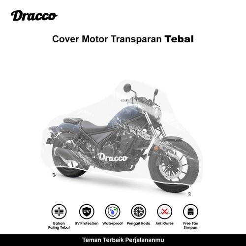[EZO.4400124] DRACCO cover motor HONDA REBEL waterproof tebal transparan bening premium sarung motor REBEL