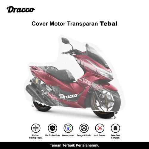 [EZO.4400129] DRACCO cover motor HONDA PCX waterproof tebal transparan bening premium sarung motor PCX