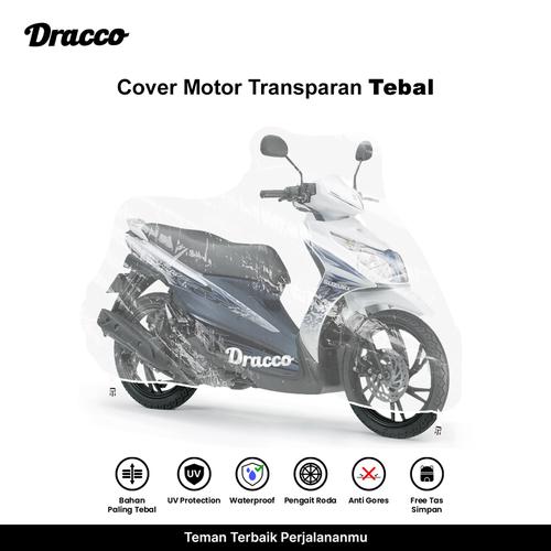 [EZO.4400140] DRACCO cover motor SUZUKI HAYATE waterproof tebal transparan bening premium sarung motor HAYATE