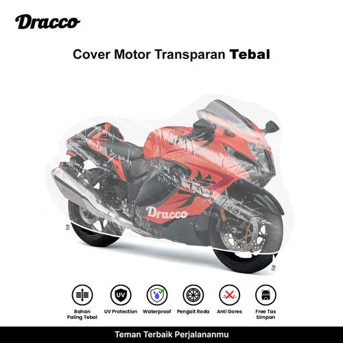 [EZO.4400141] DRACCO cover motor SUZUKI HAYABUSA waterproof tebal transparan bening premium sarung motor sport