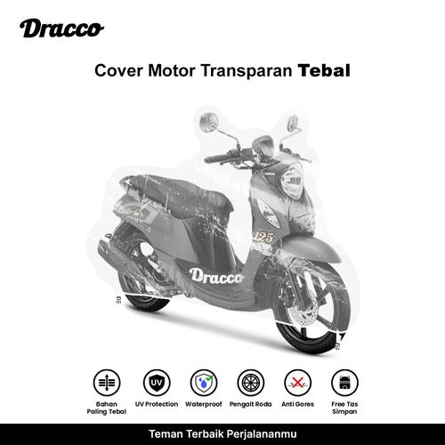 [EZO.4400145] DRACCO cover motor YAMAHA FINO waterproof tebal transparan bening premium sarung motor FINO