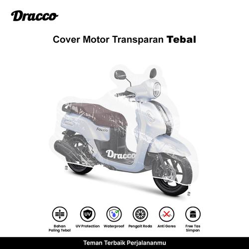 [EZO.4400146] DRACCO cover motor YAMAHA FAZZIO waterproof tebal transparan bening premium sarung motor FAZZIO