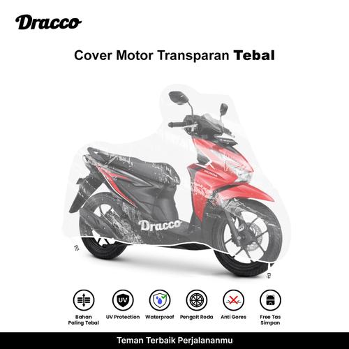 [EZO.4400152] DRACCO cover motor honda beat waterproof tebal transparan bening premium sarung motor beat