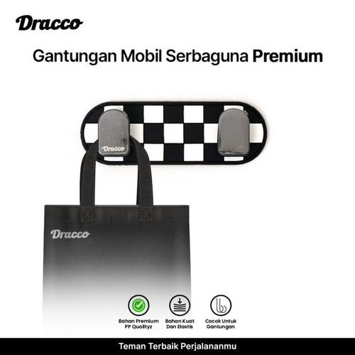 [EZO.4400157] DRACCO gantungan mobil serbaguna dashboard model lurus car organizer car hook hanger holder-hitam putih