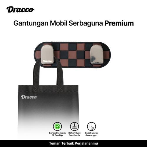 [EZO.4400158] DRACCO gantungan mobil serbaguna dashboard model lurus car organizer car hook hanger holder-hitam coklat