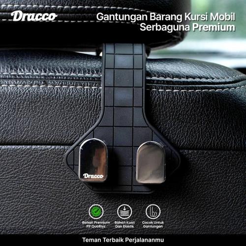 [EZO.4400162] DRACCO gantungan barang kursi mobil model T car organizer headrest mobil car hook hanger holder-HITAM