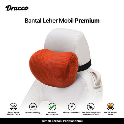 [EZO.4400171] DRACCO bantal mobil penyangga leher ORANGE bahan premium memory foam neck pillow car aksesoris mobil
