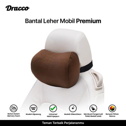 [EZO.4400173] DRACCO bantal mobil penyangga leher COKLAT bahan premium memory foam neck pillow car aksesoris mobil