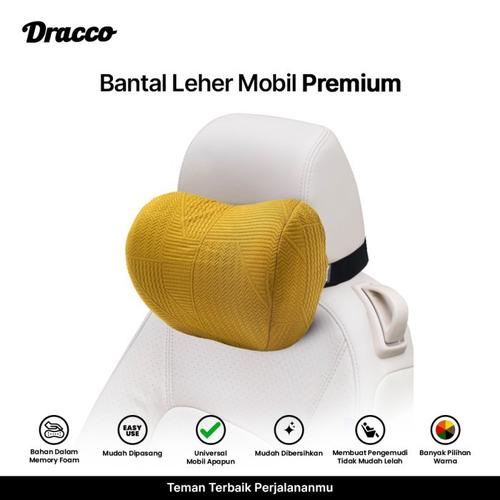 [EZO.4400174] DRACCO bantal mobil penyangga leher KUNING bahan premium memory foam neck pillow car aksesoris mobil