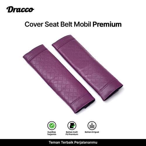 [EZO.4400175] DRACCO cover seat belt mobil 2 pcs premium sarung sabuk pengaman bantalan safety belt kulit mobil-ungu