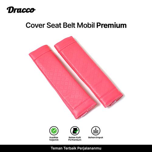[EZO.4400176] DRACCO cover seat belt mobil 2 pcs premium sarung sabuk pengaman bantalan safety belt kulit mobil-pink
