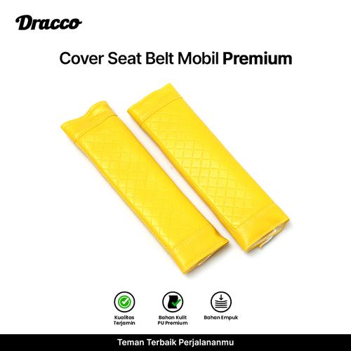 [EZO.4400179] DRACCO cover seat belt mobil 2 pcs premium sarung sabuk pengaman bantalan safety belt kulit mobil-kuning
