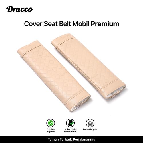 [EZO.4400181] DRACCO cover seat belt mobil 2 pcs premium sarung sabuk pengaman bantalan safety belt kulit mobil-cream