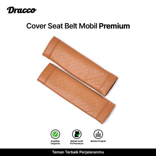 [EZO.4400182] DRACCO cover seat belt mobil 2 pcs premium sarung sabuk pengaman bantalan safety belt kulit mobil-coklat