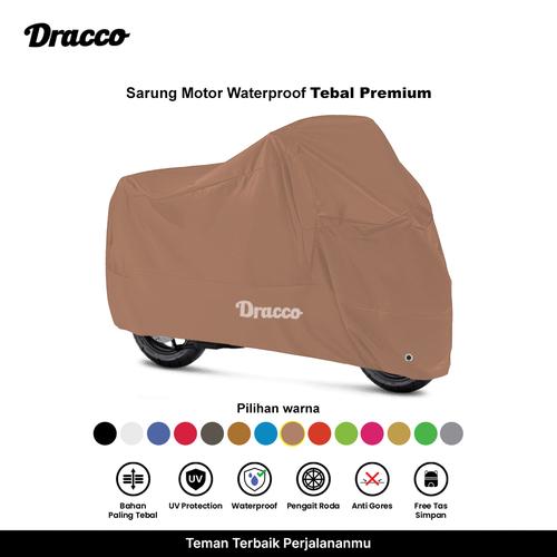 [EZO.4400191] DRACCO Cover motor tebal 100% waterproof awet premium WONDERPROOF sarung motor coklat susu