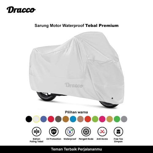 [EZO.4400196] DRACCO Cover motor tebal 100% waterproof awet premium WONDERPROOF sarung motor putih