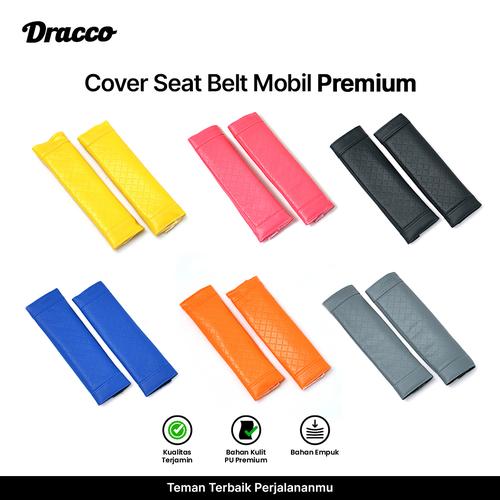 [EZO.4400246] DRACCO cover seat belt mobil 2 pcs premium sarung sabuk pengaman bantalan safety belt kulit mobil