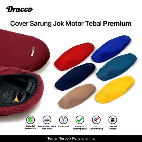 [EZO.4400259] DRACCO sarung cover jok motor orange premium tebal waterproof anti cakar kucing free tas simpan
