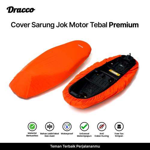 [EZO.4400260] DRACCO Cover sarung jok motor orange premium tebal waterproof anti cakar kucing free tas simpan