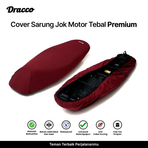 [EZO.4400263] DRACCO Cover sarung jok motor merah premium tebal waterproof anti cakar kucing free tas simpan