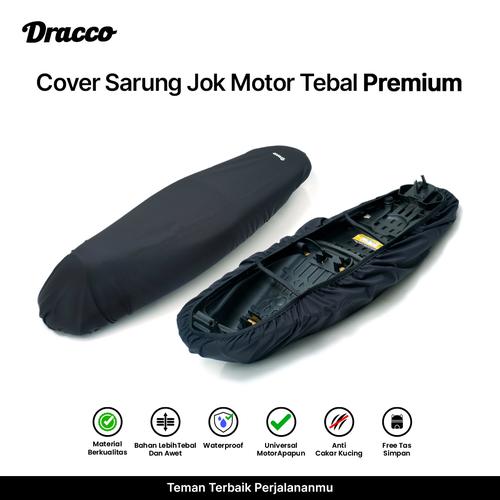 [EZO.4400264] DRACCO Cover sarung jok motor premium tebal waterproof anti cakar kucing free tas simpan