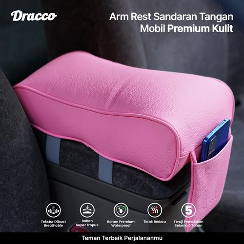 [EZO.4400360] DRACCO Sandaran siku mobil car arm rest universal pink bantal mobil