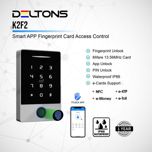 [EZO.7700029] Smart Access Control K2F2 TTLock Fingerprint Card 13.56MHz Waterproof