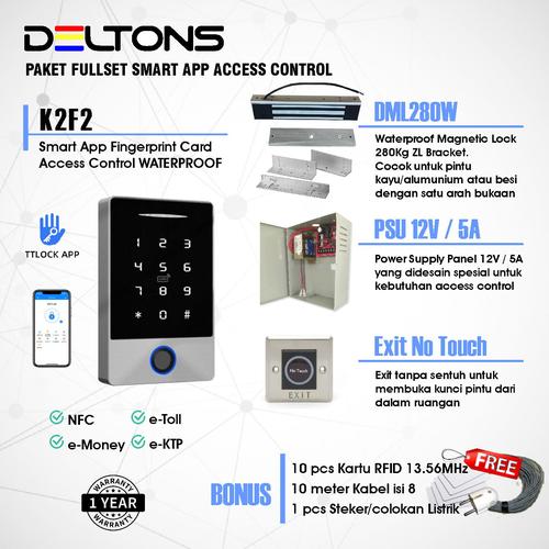 [EZO.7700030] Paket Smart Door Access Control K2F2 Fingerprint 13.56MHz Waterproof