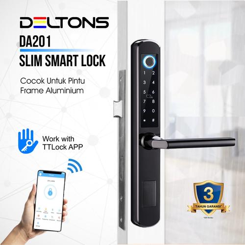 [EZO.7700084] Slim Smart Door Lock Aluminium Smart Lock Door Finger Card Password
