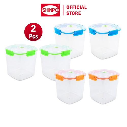 [EZM.6500031] SHINPO COMBO 2 Kotak Penyimpanan Makanan Plastik Glint Food Storage BPA Free SPO-SIP-329 hijau