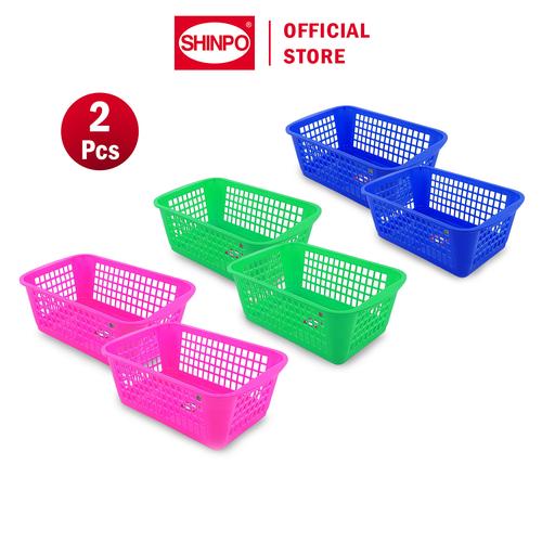 [EZM.6500036] SHINPO COMBO 2 Keranjang Plastik Persegi Panjang 29 CM Bakul Segi Fruity Storage Penyimpanan SIP-214 pink
