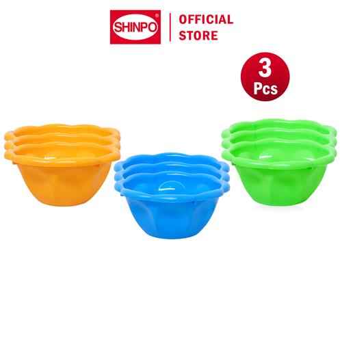 [EZM.6500050] SHINPO Baskom / Wadah Plastik Diameter 27 CM COMBO 3 Pcs Hikari Baskom Plastik BPA Free 3X-CMB-SPO-SIP-233L Biru hijau