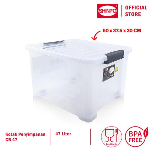 [EZM.6500052] SHINPO Kontainer / Container Box Plastik CB 47 Accurate Storage Box Serbaguna SPO-141 Bening