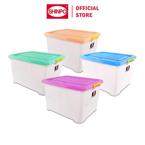 [EZM.6500059] SHINPO Kontainer Plastik Dengan Roda Mega Container Box Kotak Penyimpanan SPO-SIP-116-CB-130 Orange