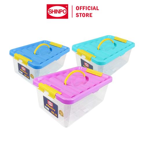 [EZM.6500063] SHINPO Box Penyimpanan Kontainer Plastik 10 Liter Kotak Serbaguna Practy Container Box Lock Klip Pengunci SPO-SIP-129-CB10
