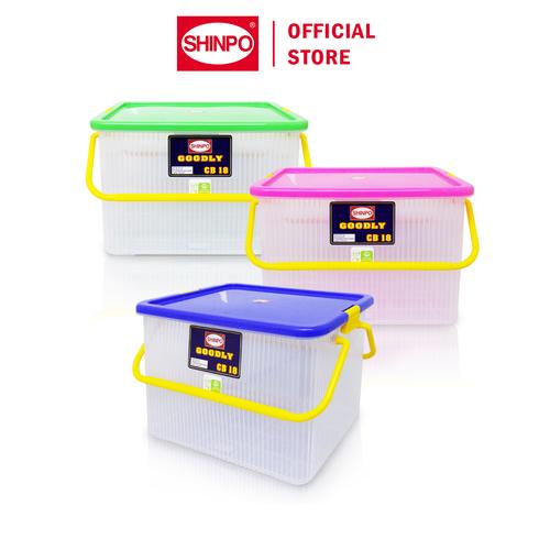 [EZM.6500065] SHINPO Box Penyimpanan Kontainer Plastik 18 L Goodly Container Box Lock Klip Pengunci SPO-SIP-134-CB18