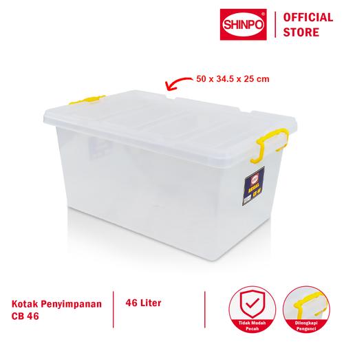 [EZM.6500068] SHINPO Kontainer Plastik 59 x 37 x 27 cm Regal Container Box Kotak Penyimpanan SPO-SIP-139-CB-46 Transparan