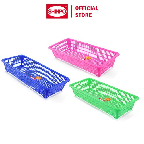 [EZM.6500077] SHINPO Keranjang Plastik Kecil Persegi Panjang 30 CM Bakul Segi Astro Storage Kotak Penyimpanan SPO-SIP-211 Varian Warna pink