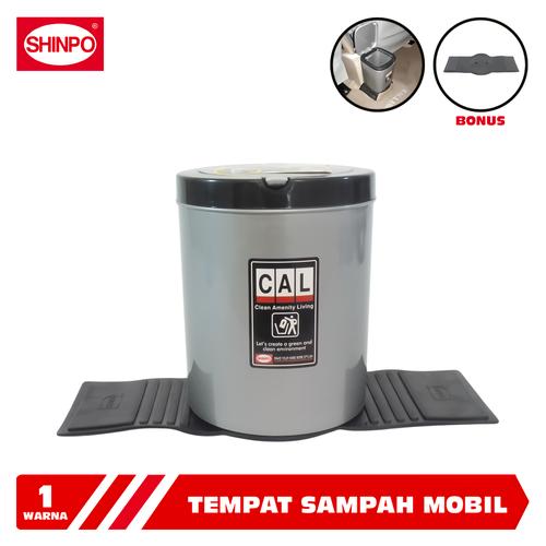 [EZM.6500081] SHINPO Tempat Sampah Mobil BONUS Karpet Alas 2.7 Liter Portable Basic Car Dustbin SPO-SIP-218M Abu-Abu stabilizer