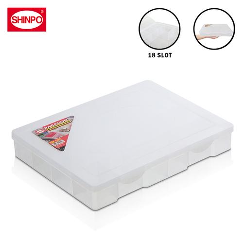 [EZM.6500120] SHINPO Kotak Penyimpanan Pernak-Pernik 18 Sekat Paragon Multifunction Box SPO-SIP-574 Clear