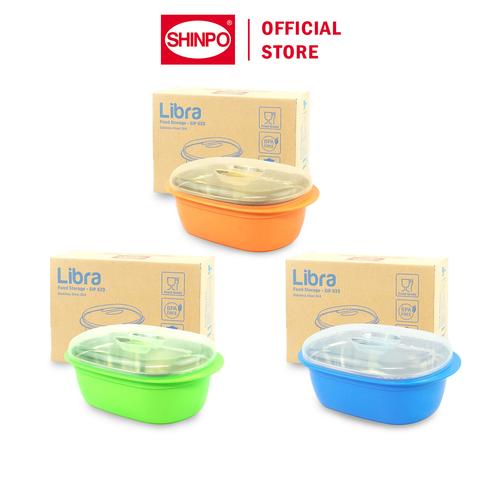 [EZM.6500126] SHINPO Tempat Penyimpanan Makanan Stainless Steel Libra Food Storage BPA Free SPO-SIP-633 Orange plastik wadah