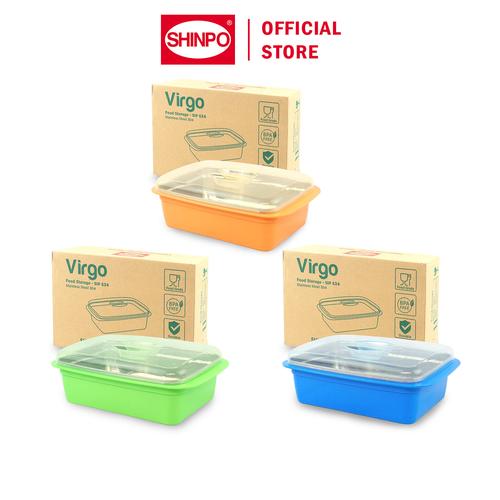 [EZM.6500127] SHINPO Tempat Penyimpanan Makanan Stainless Steel Virgo Food Storage BPA Free SPO-SIP-634 Orange plastik wadah