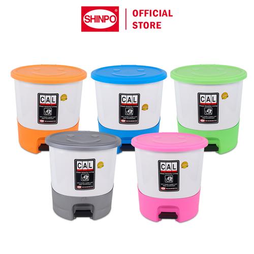 [EZM.6500129] SHINPO Tempat Sampah Plastik 15 L Dengan Injakan Chubby Step On Dustbin SPO-SIP-715 ember hijau