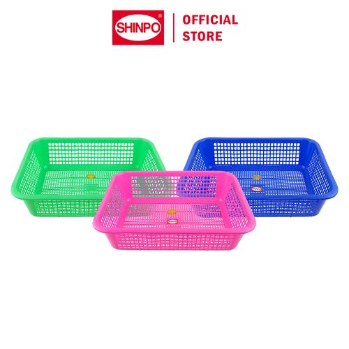 [EZM.6500134] SHINPO Keranjang Plastik Persegi Medium Bakul Segi Crown Box Storage Wadah Penyimpanan Serbaguna SPO-SIP-821 Varian Warna