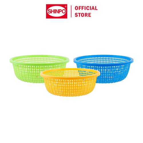 [EZM.6500146] SHINPO Bakul Bulat Plastik Ukuran L Evergreen Fruit Vegetable Basket Bakul Saringan SPO-SIP-831-L